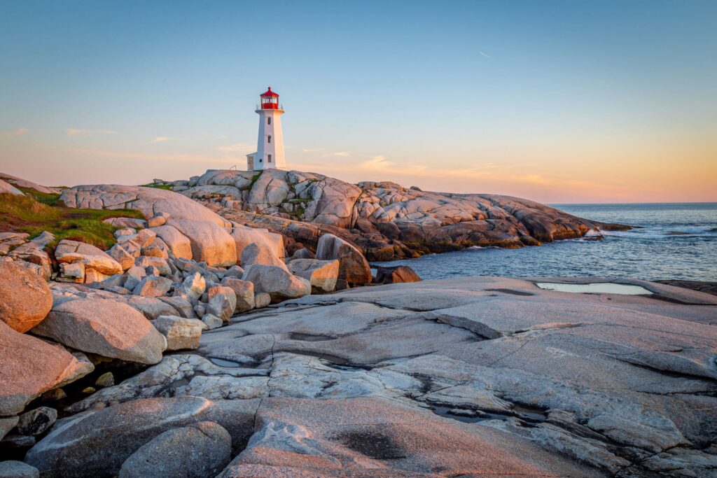 lighthouse on a rocky coastline