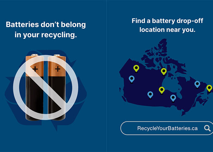 two graphics showing the partnership between Circular Materials and Call2Recycle Canada